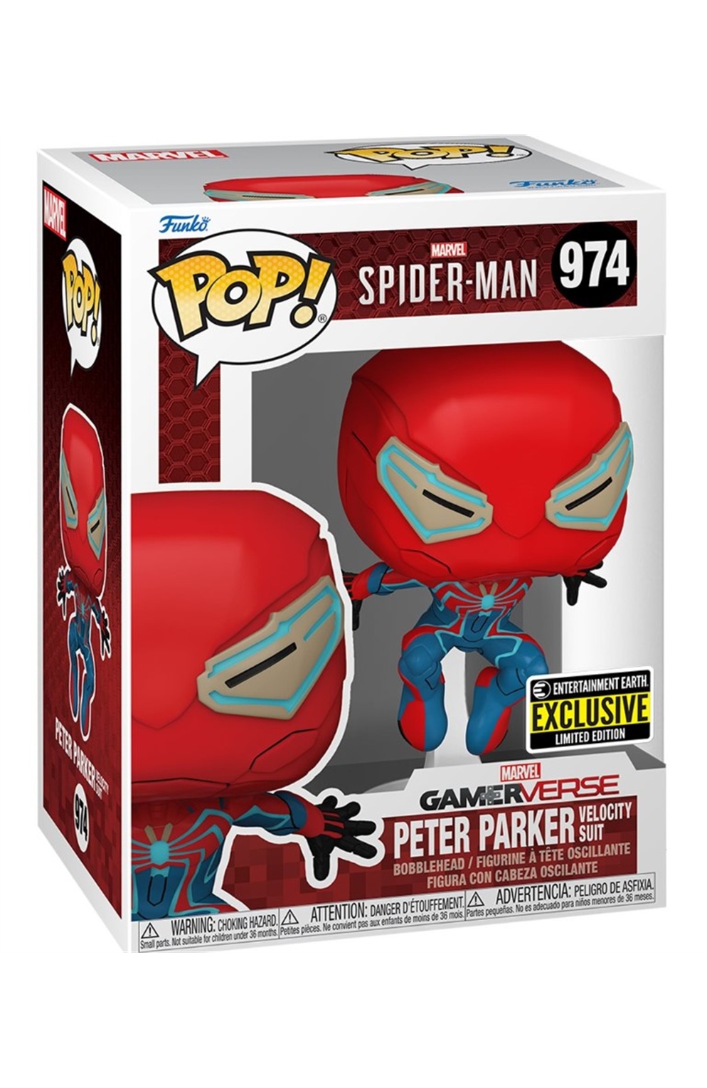 Spider-Man 2 Peter Parker Velocity Suit Funko Pop! Vinyl Figure #974 - Entertainment Earth Exclusive