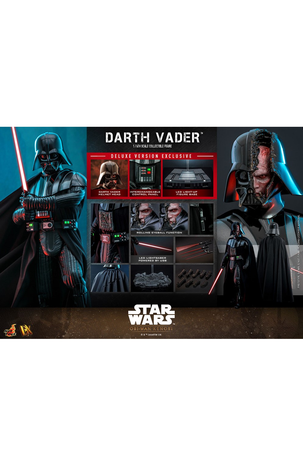 Darth Vader (Kenobi Deluxe Version) Star Wars Sixth Scale Figure	 