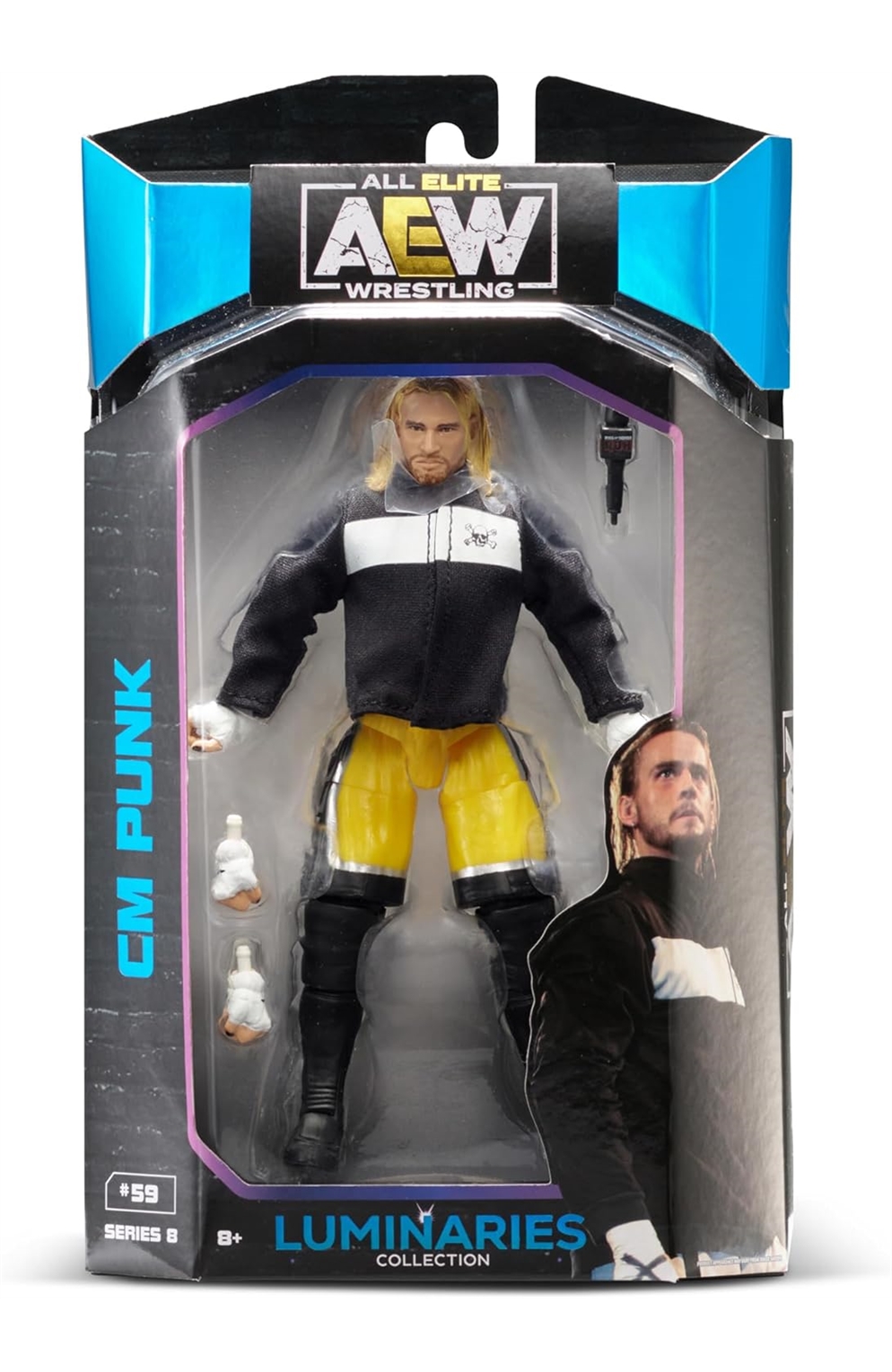Aew Unmatched Series 8 Luminaries Cm Punk Wrestling Action Figure
