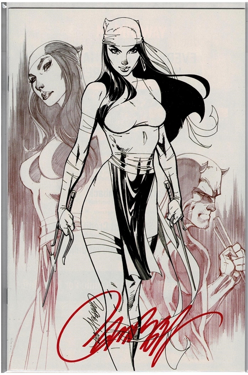 Elektra #1 [J. Scott Campbell Store Exclusive Cover C] -0 Signed By J. Scott Campbell