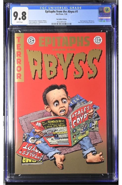 EC Epitaphs From The Abyss #1 Fan Addict Edition Cgc 9.8