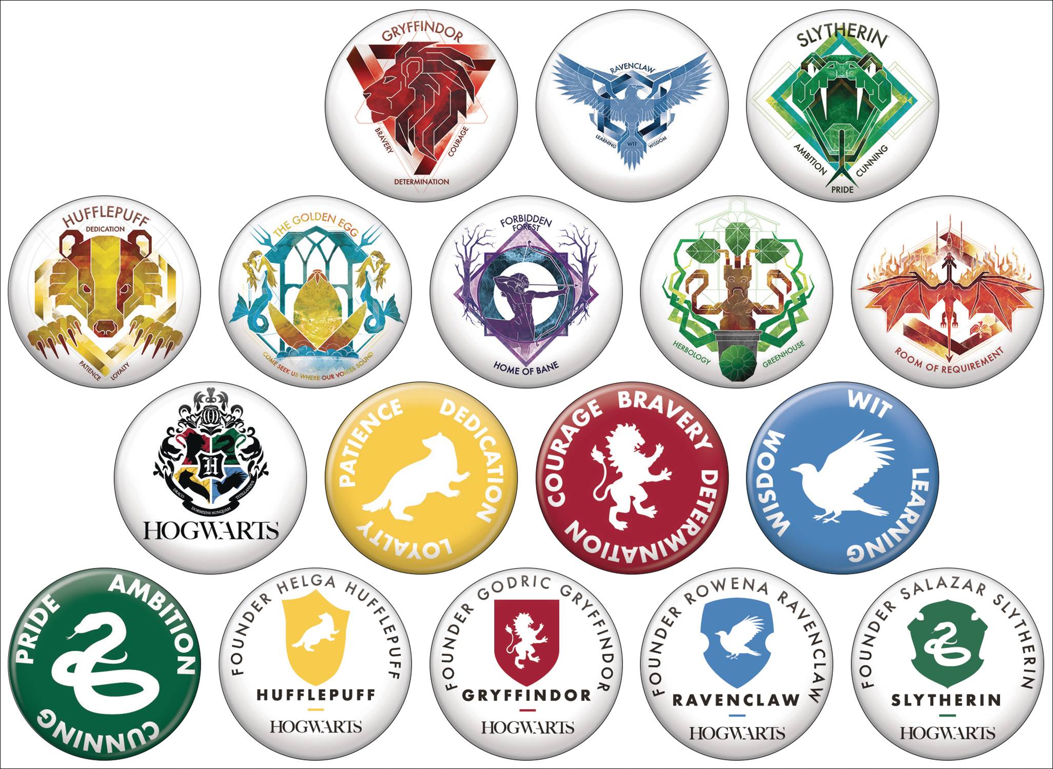 Harry Potter Crests 144 Piece Button Assortment Display