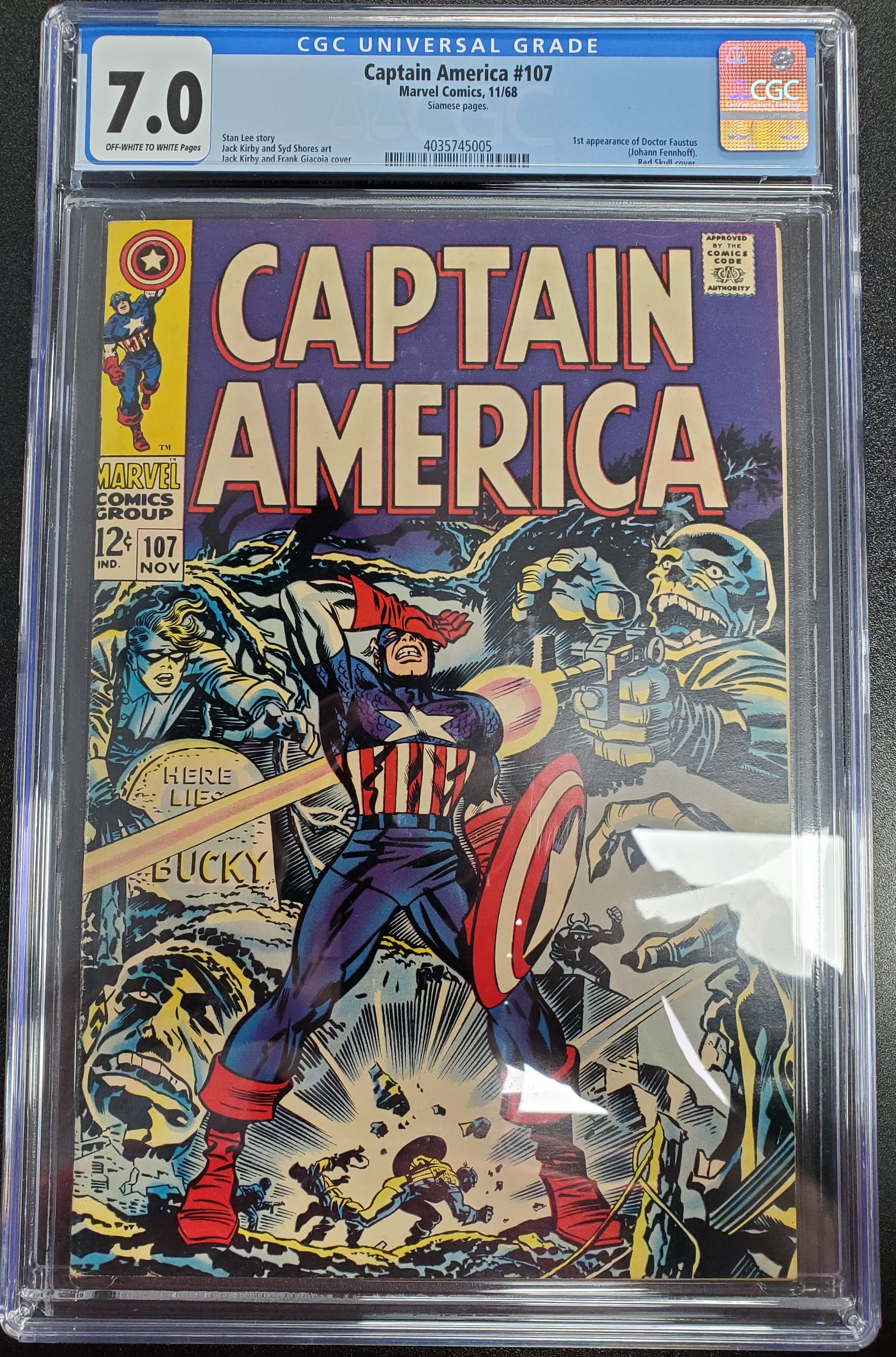 Captain America #107 Cgc 7.0