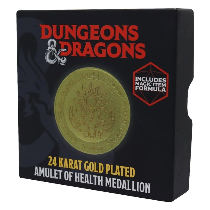 Dungeons & Dragons Amulet of Health 24K Gold Plated Medallion