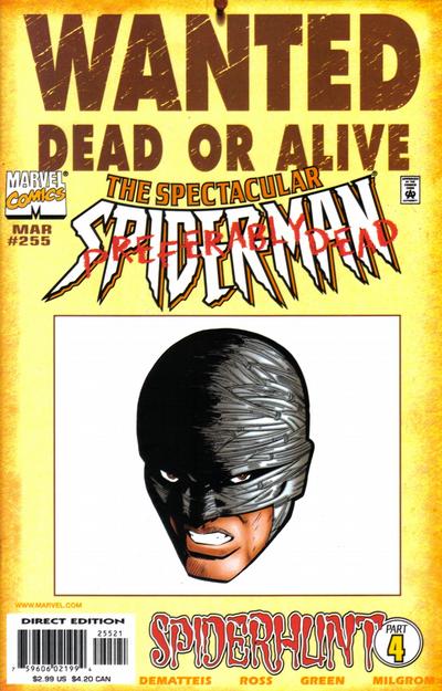 The Spectacular Spider-Man #255 [Direct Edition - 'Wanted' Cover] Very Fine 