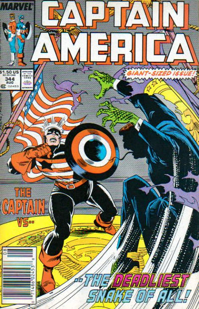 Captain America #344 [Newsstand]-Fine (5.5 – 7)