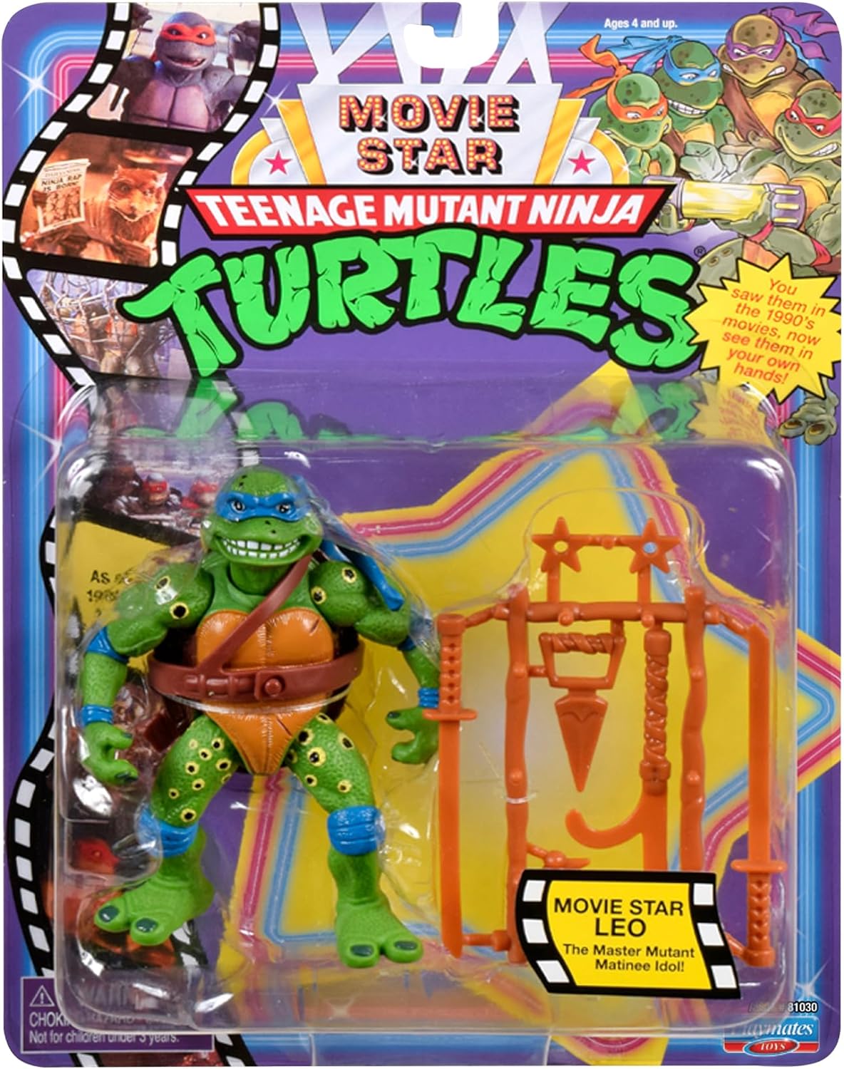 Teenage Mutant Ninja Turtles Classic 1991 Movie Star Turtle Leo in Special Movie Styling Package wit