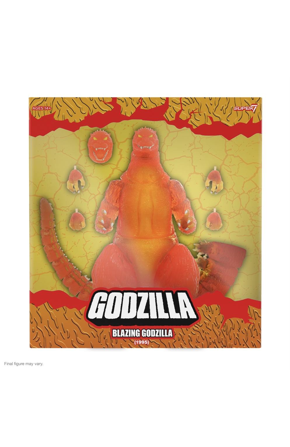 Godzilla Ultimates Blazing Godzilla 1200 Degrees Clear Orange 8-Inch Scale Action Figure