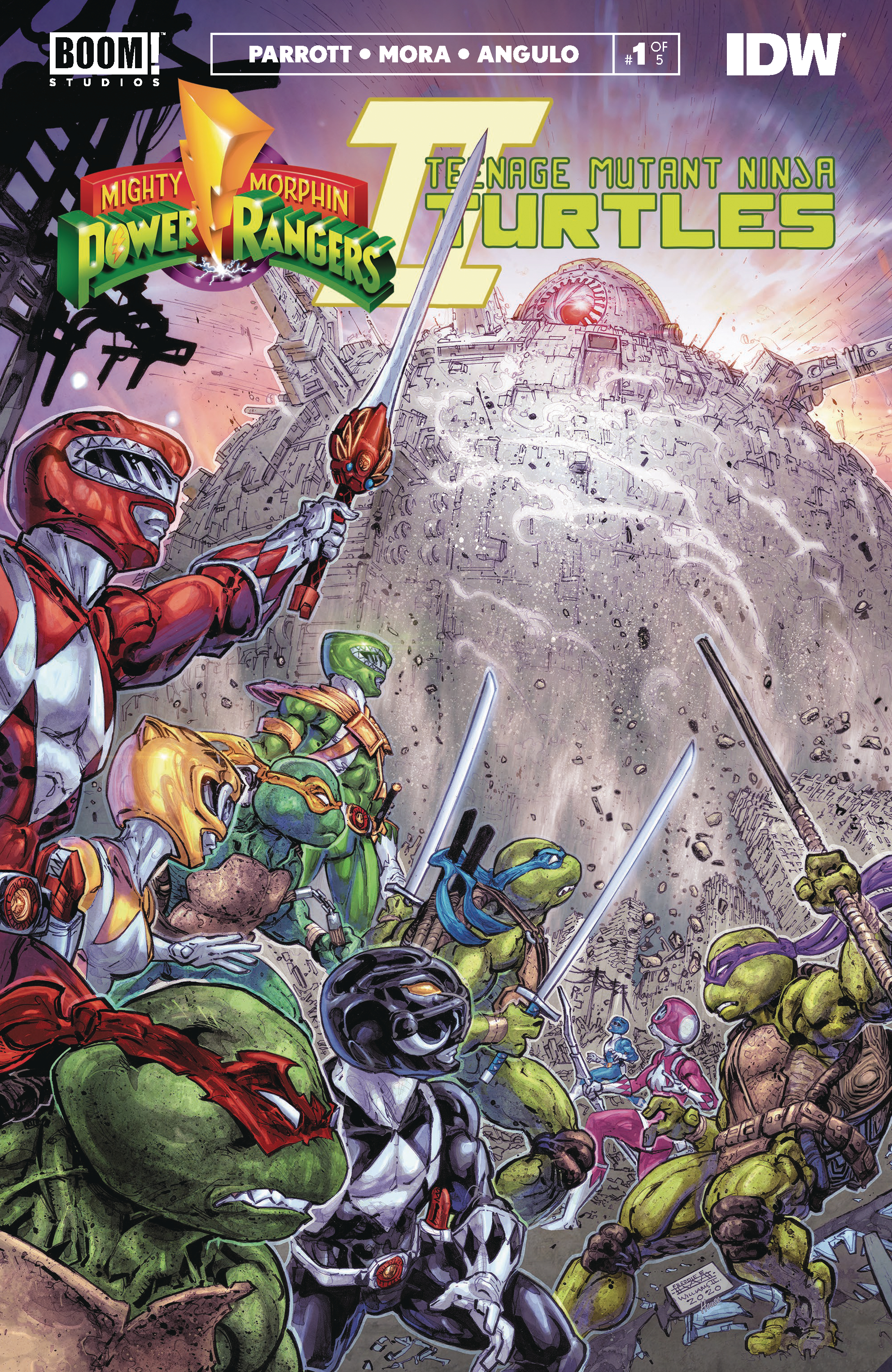 Mighty Morphin Power Rangers Teenage Mutant Ninja Turtles II #1 Boom Store Exclusive Variant Gibson