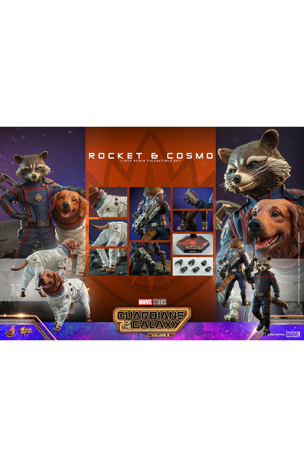 Rocket And Cosmo (Gotg Volume 3) Sixth Scale Figure Set By Hot Toys