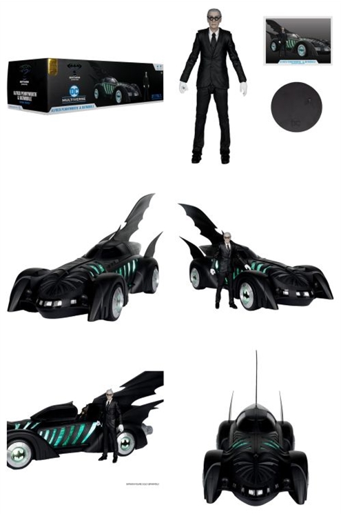 ***Pre-Order*** DC Multiverse Batman Forever Electronic Batmobile & Alfred Pennyworth (Gold Label)