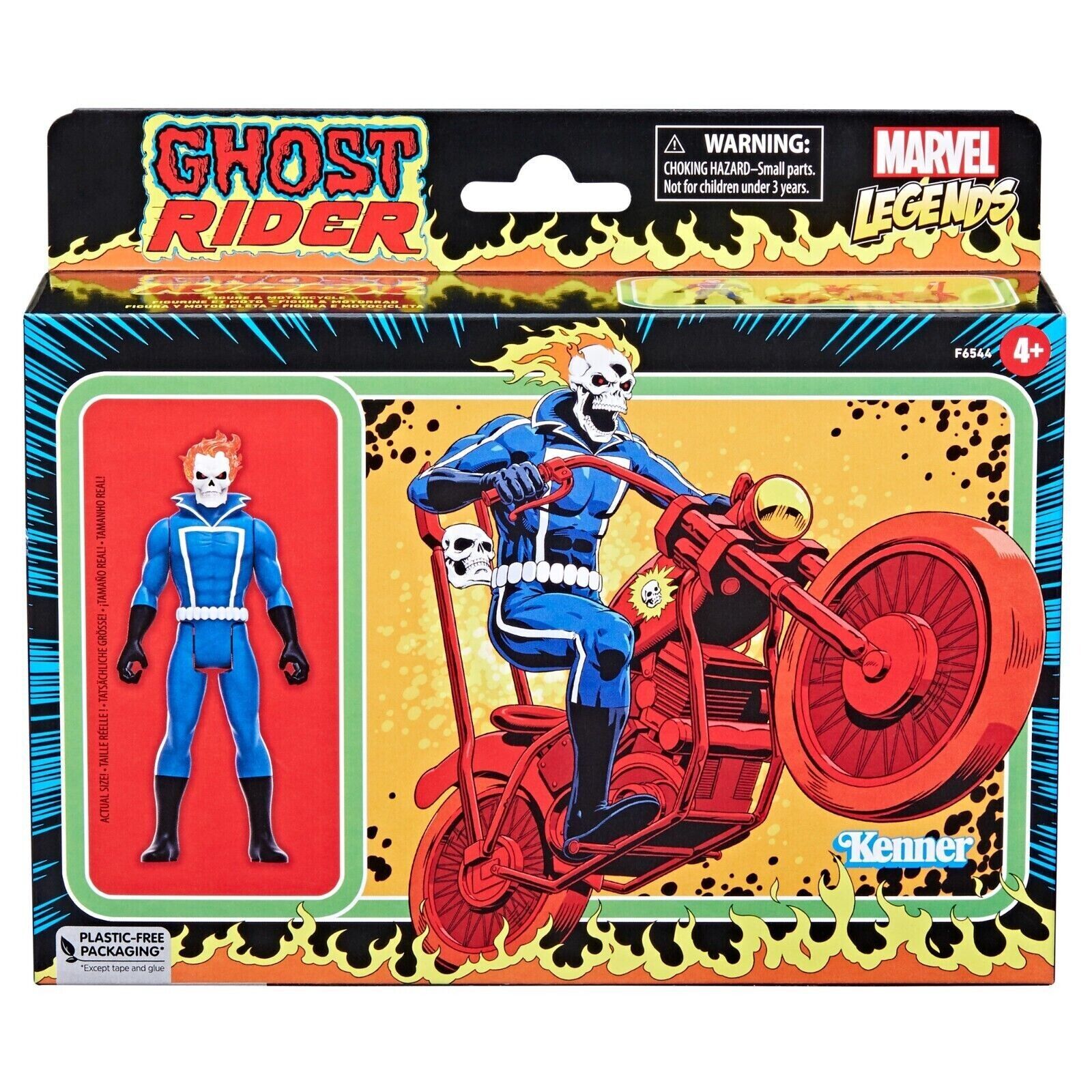 Marvel Retro Legends 3-3/4 Inch Ghost Rider With Cycle Action Figure