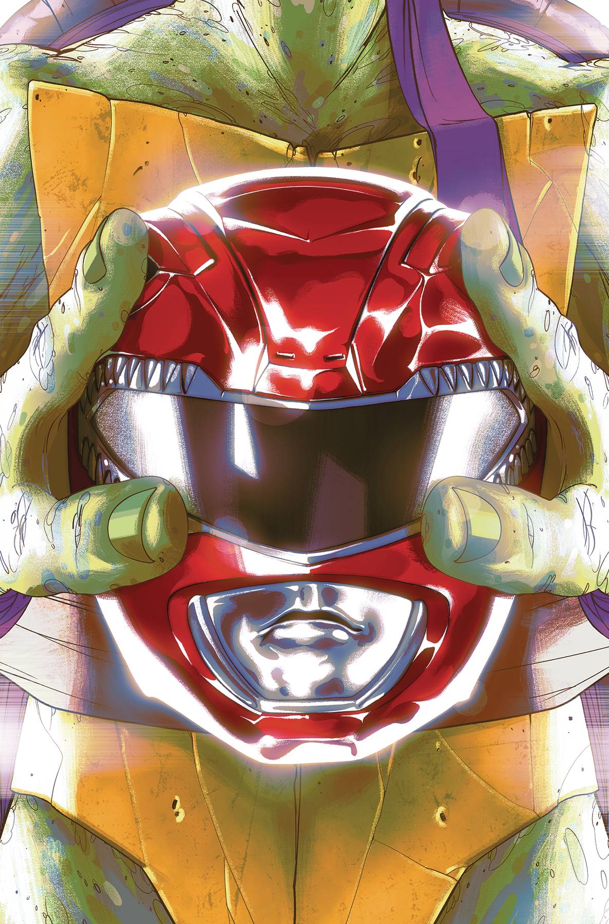 Power Rangers Teenage Mutant Ninja Turtles #1 Gino Montes Full-Art "Don" Helmet Variant