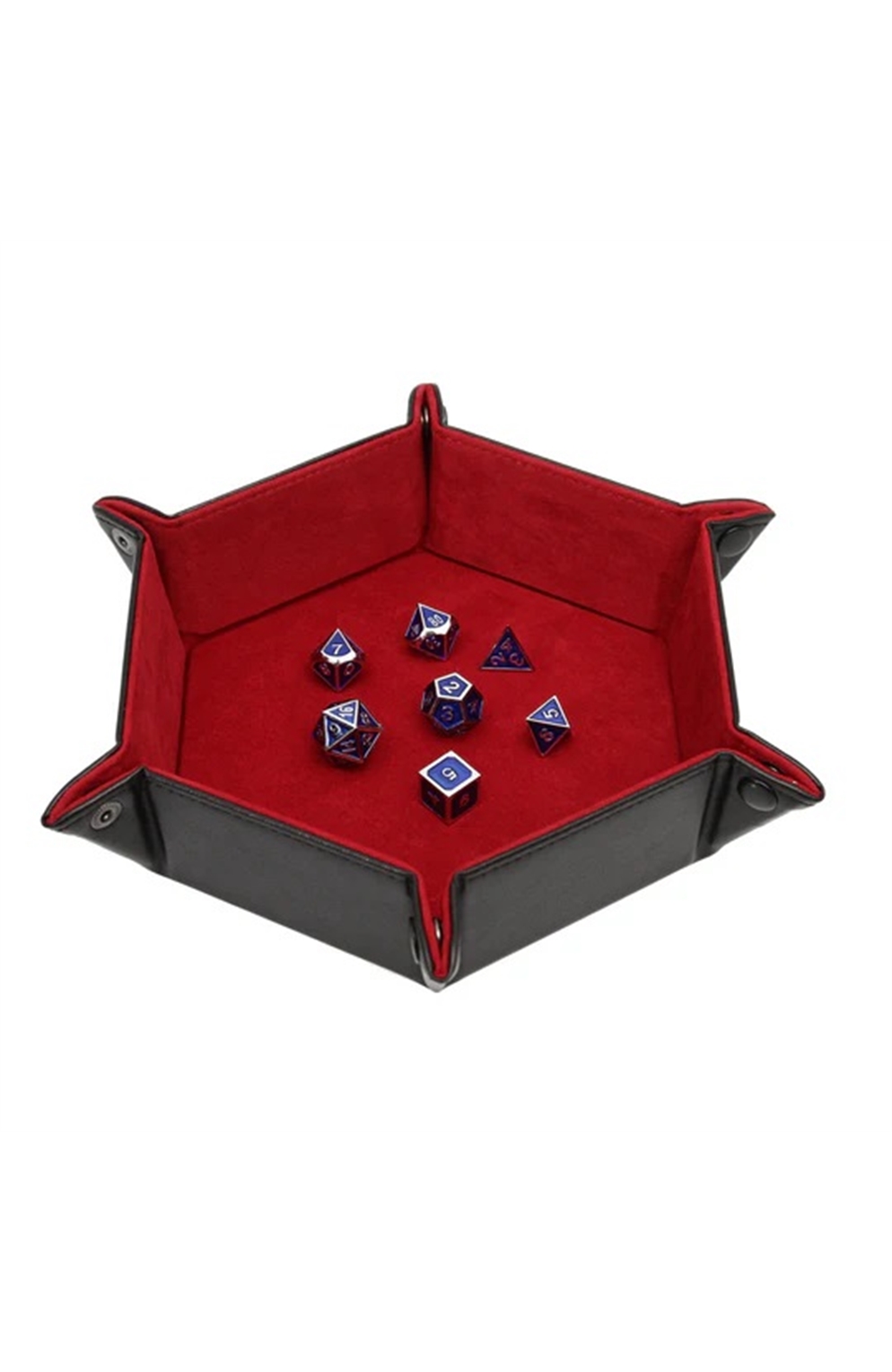 Hexagon Snap Folding Dice Tray Red