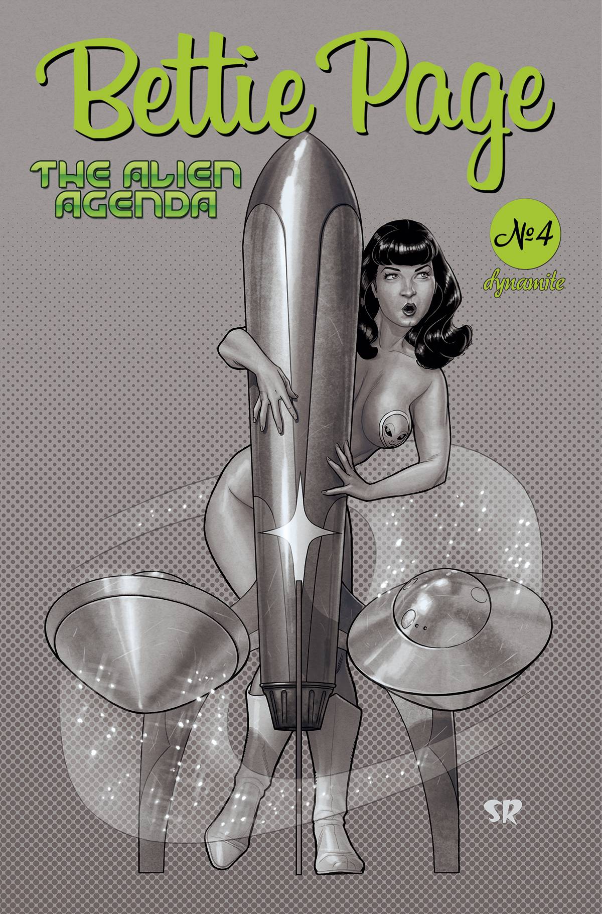 Bettie Page Alien Agenda #4 Cover G 1 for 20 Incentive Roux Black & White