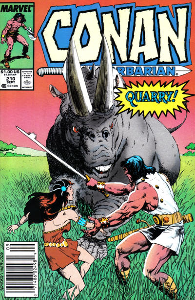 Conan The Barbarian #210 [Newsstand]-Fine (5.5 – 7)