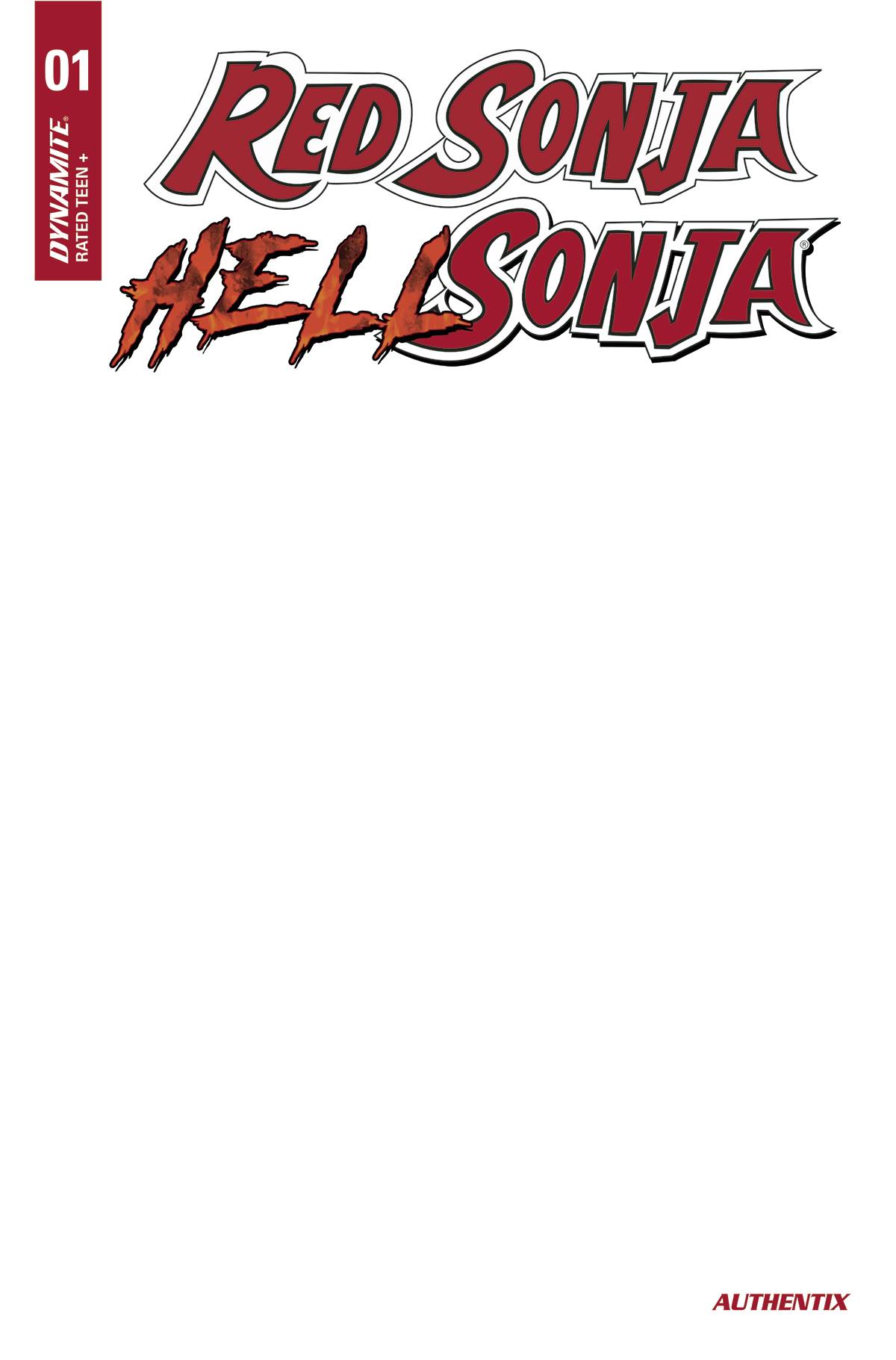 Red Sonja Hell Sonja #1 Cover F Blank Authentix