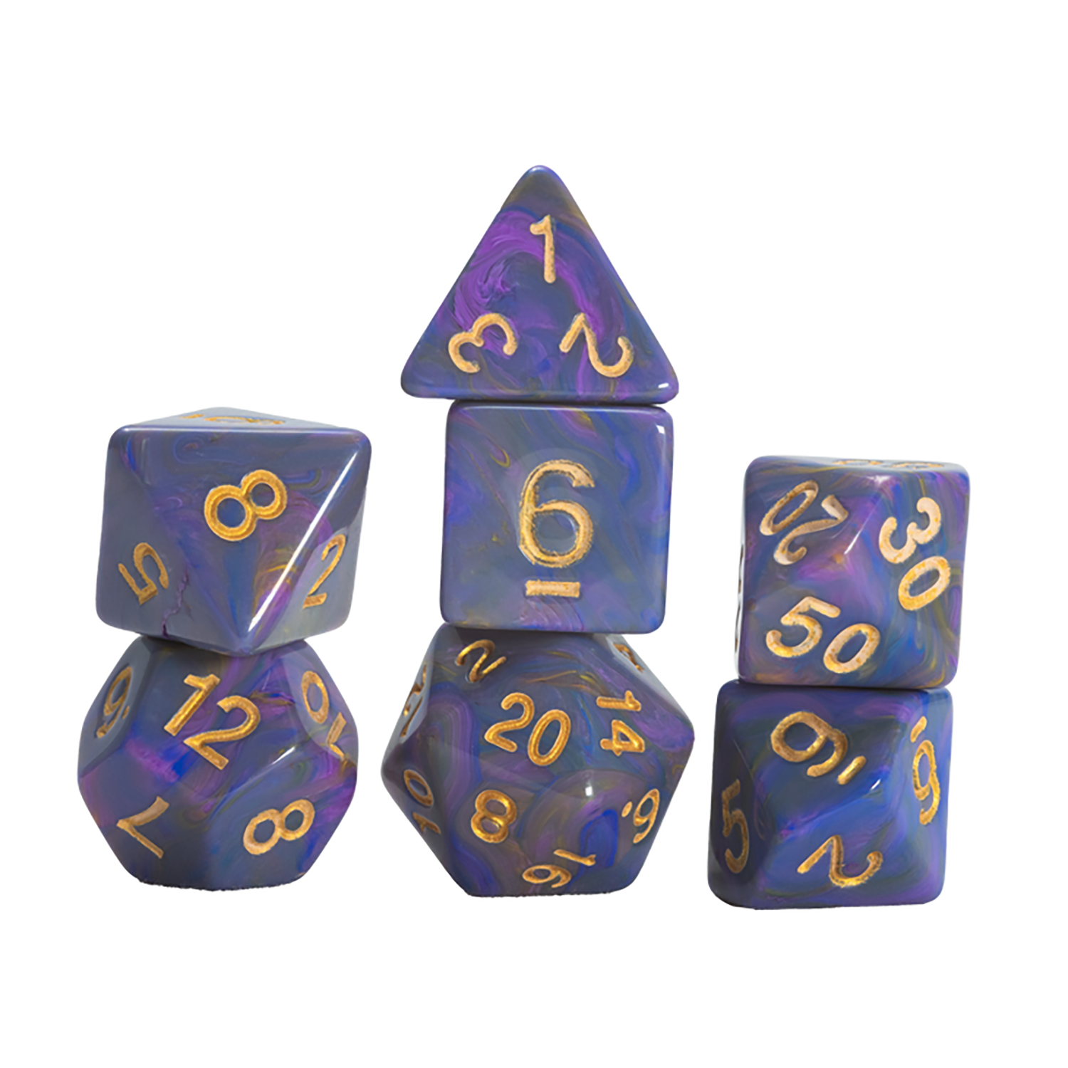 Rpg Dice Set 7 Unicorn Purple