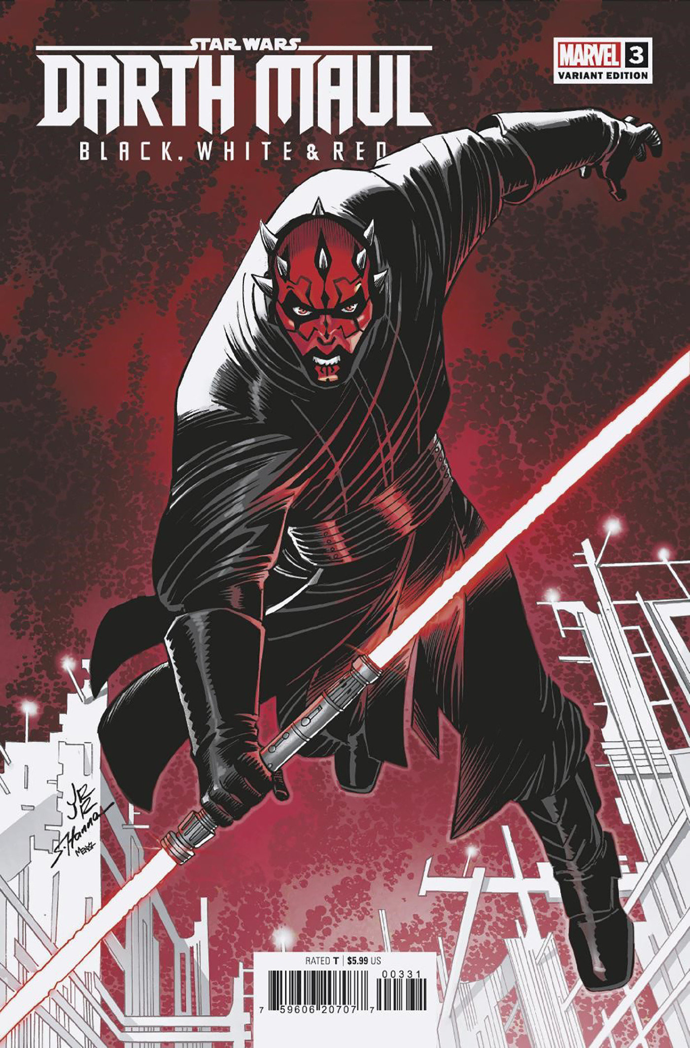 Star Wars Darth Maul - Black, White & Red #3 John Romita Jr. Variant