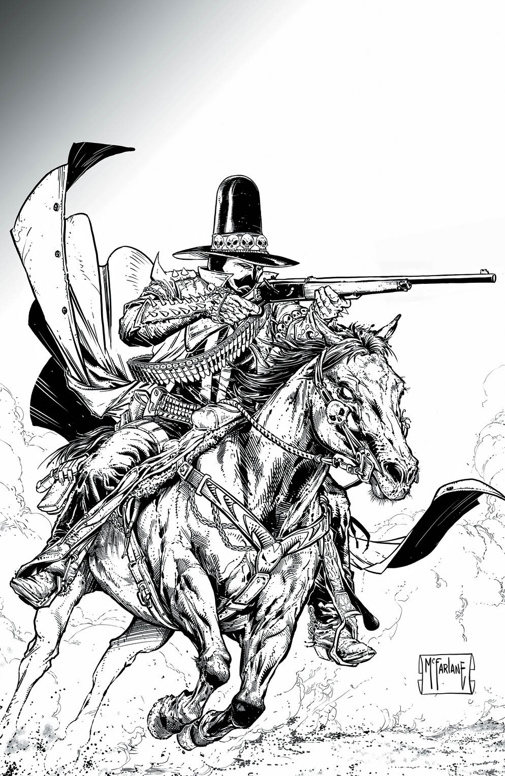 Deadly Tales of the Gunslinger Spawn #1 Cover D 1 for 50 Incentive McFarlane B&W Full Art