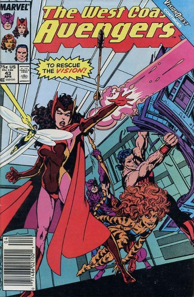 West Coast Avengers #43 [Newsstand]-Fine (5.5 – 7)