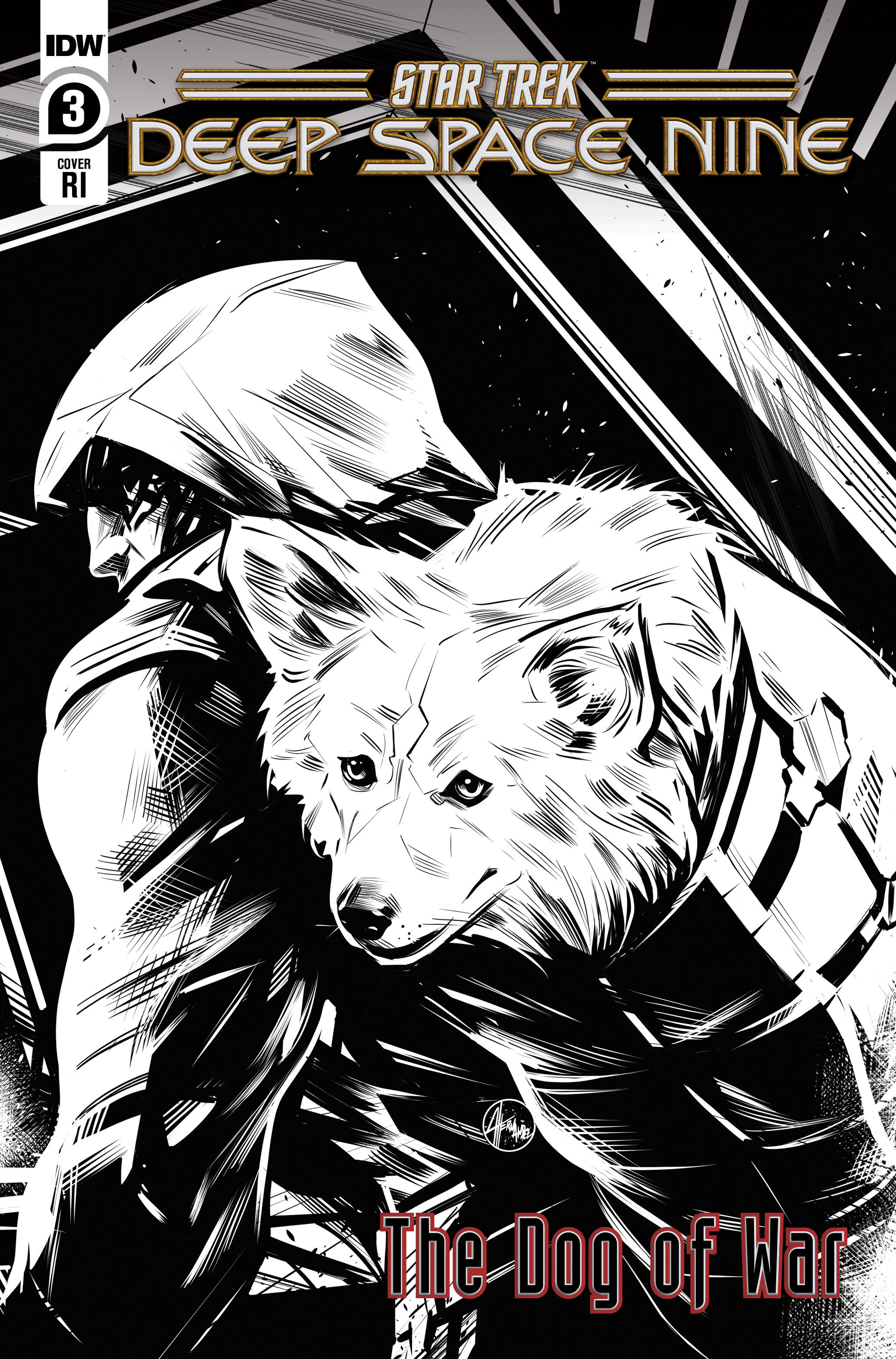 Star Trek Deep Space Nine The Dog of War #3 Cover D 1 for 10 Incentive Black & White Hernandez