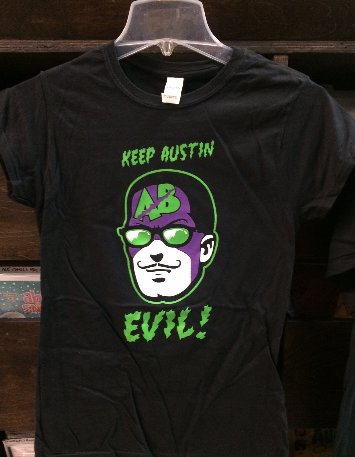 Keep Austin Evil Austin Books T-Shirt Ladies M