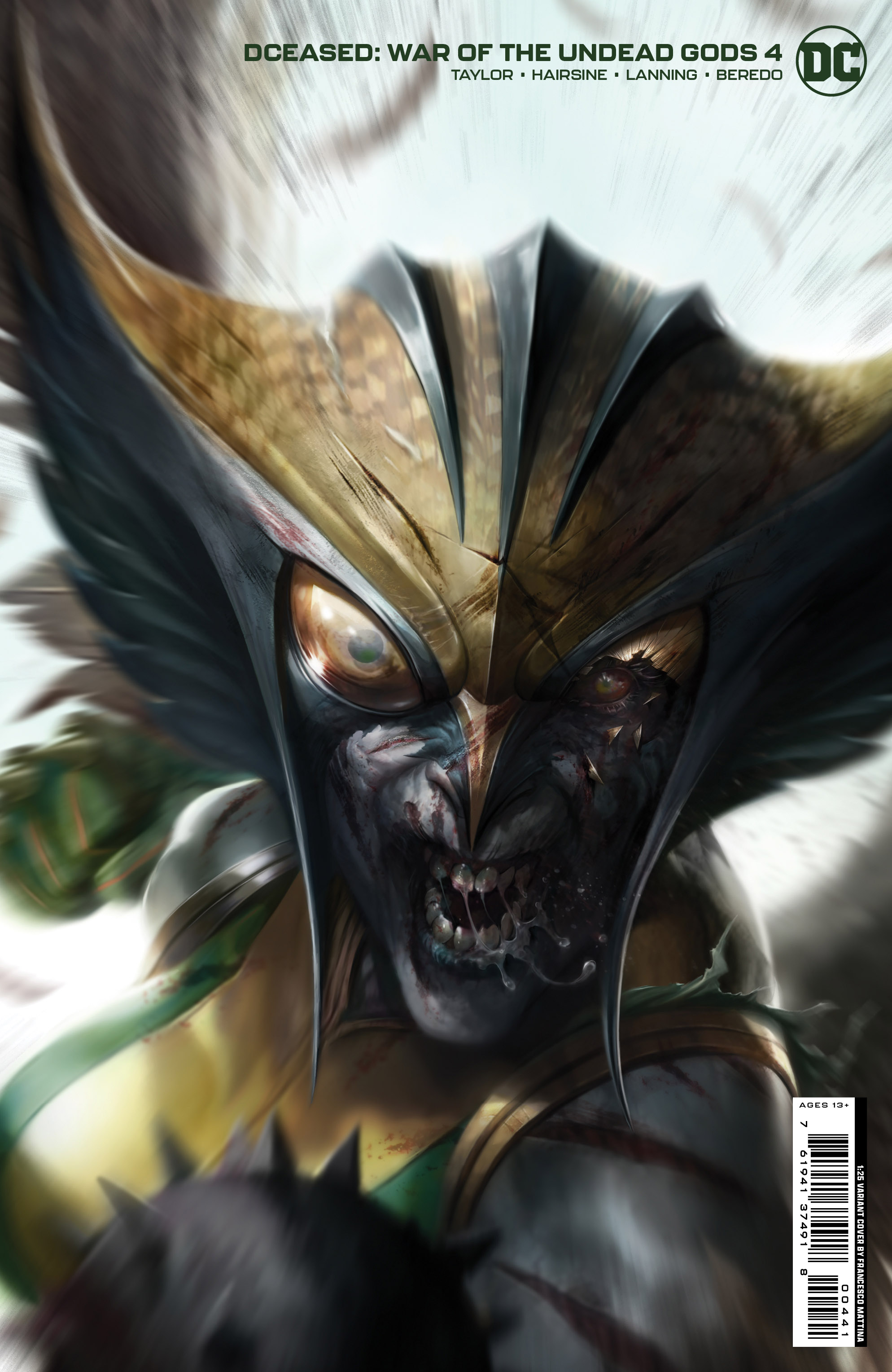 DCeased War of the Undead Gods #4 Cover D 1 for 25 Incentive Francesco Mattina Card Stock Variant (Of 8)