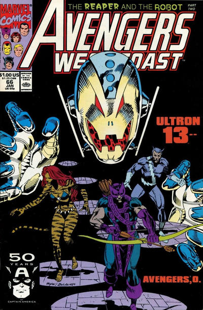 Avengers West Coast #66 [Direct]-Fine (5.5 – 7)