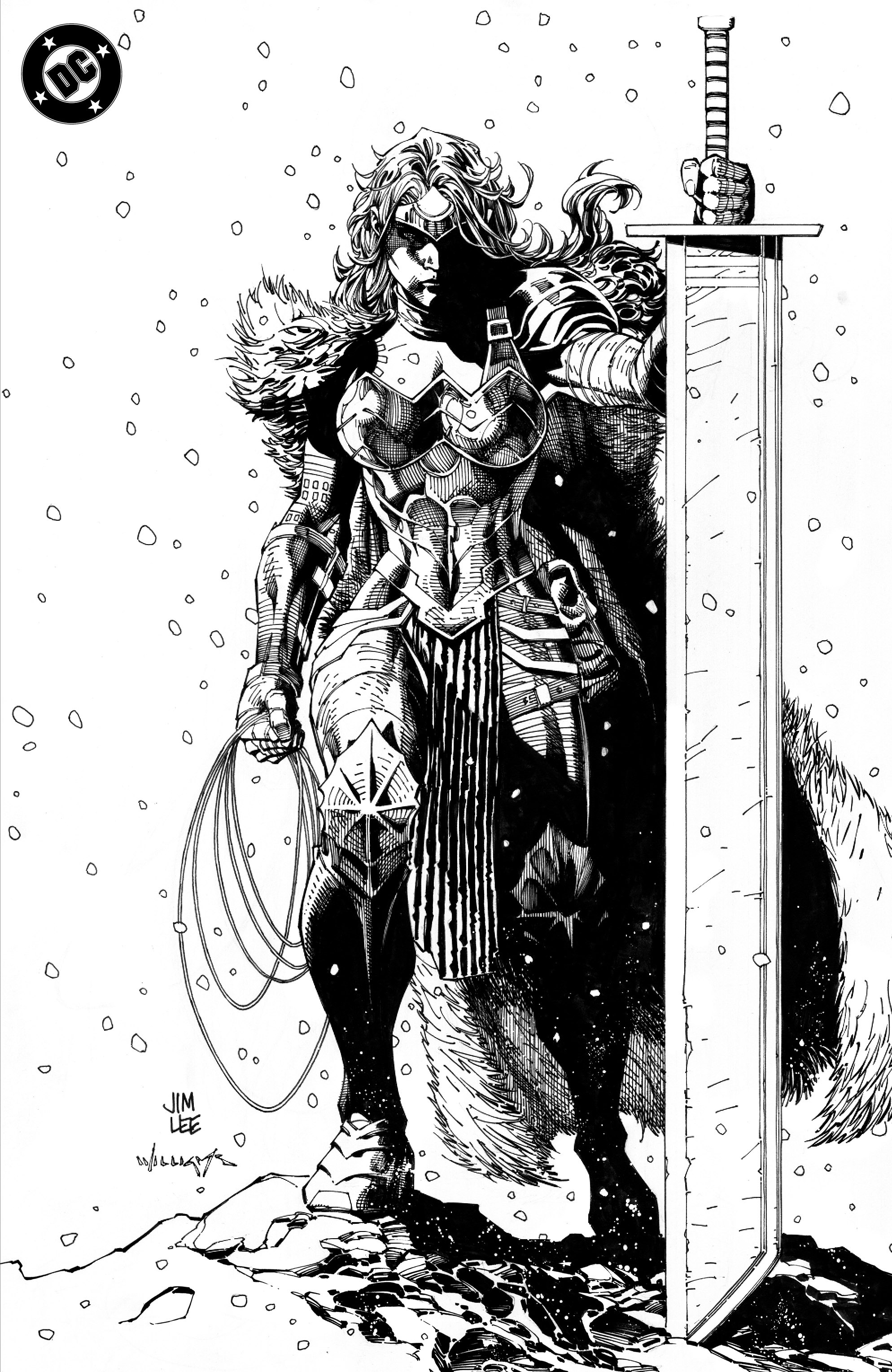 Absolute Wonder Woman #1 Cover H 1 for 100 Incentive Jim Lee Black & White Card Stock Variant