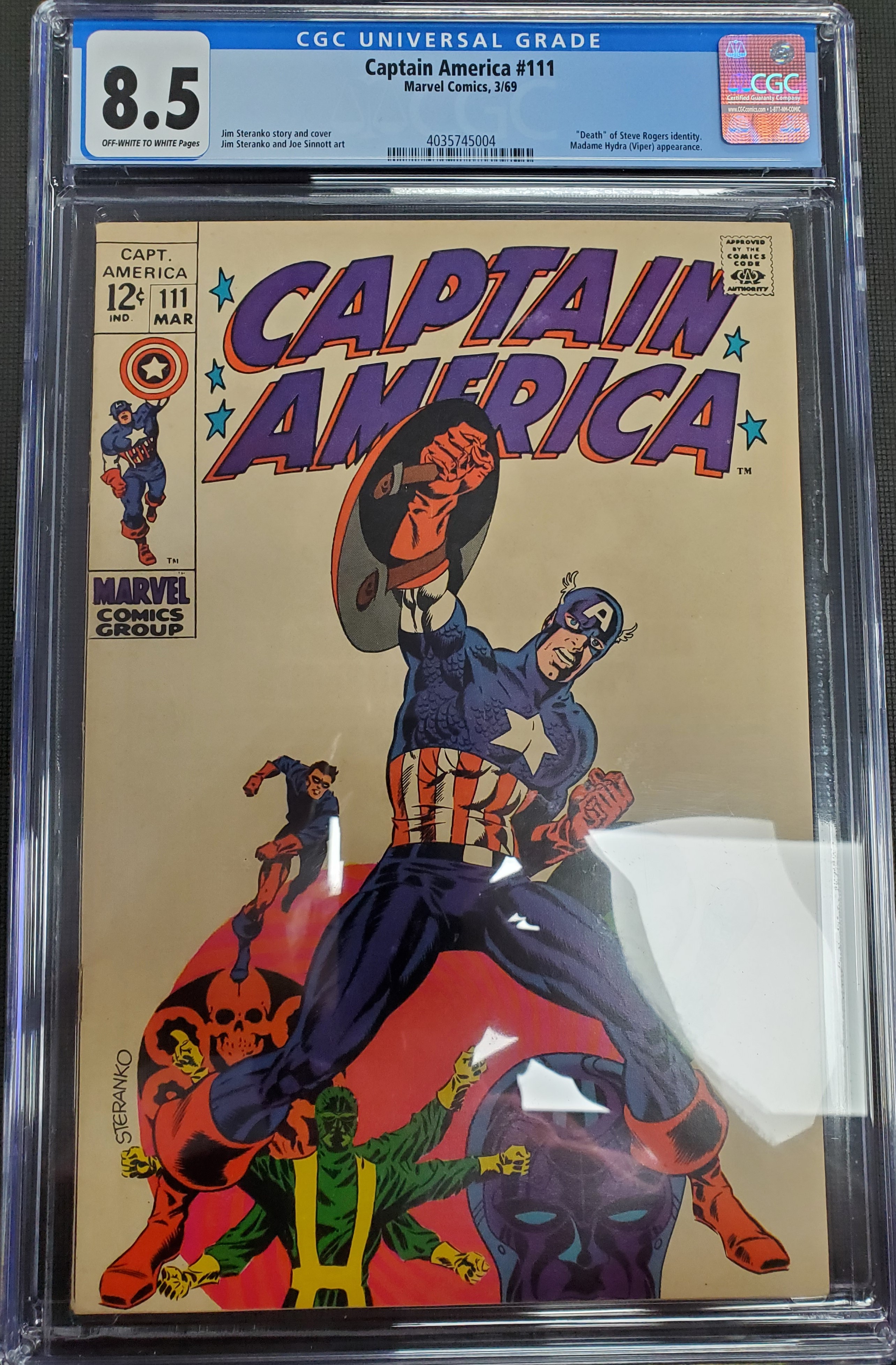 Captain America #111 Cgc 8.5