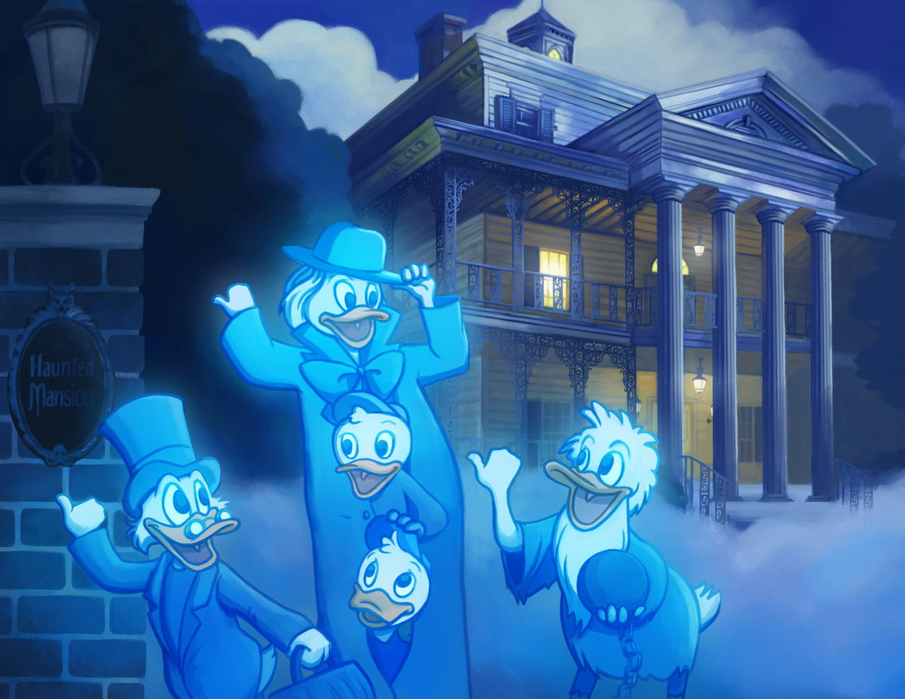 Leann Hill Art - Haunted Mansion Ducks (Small)