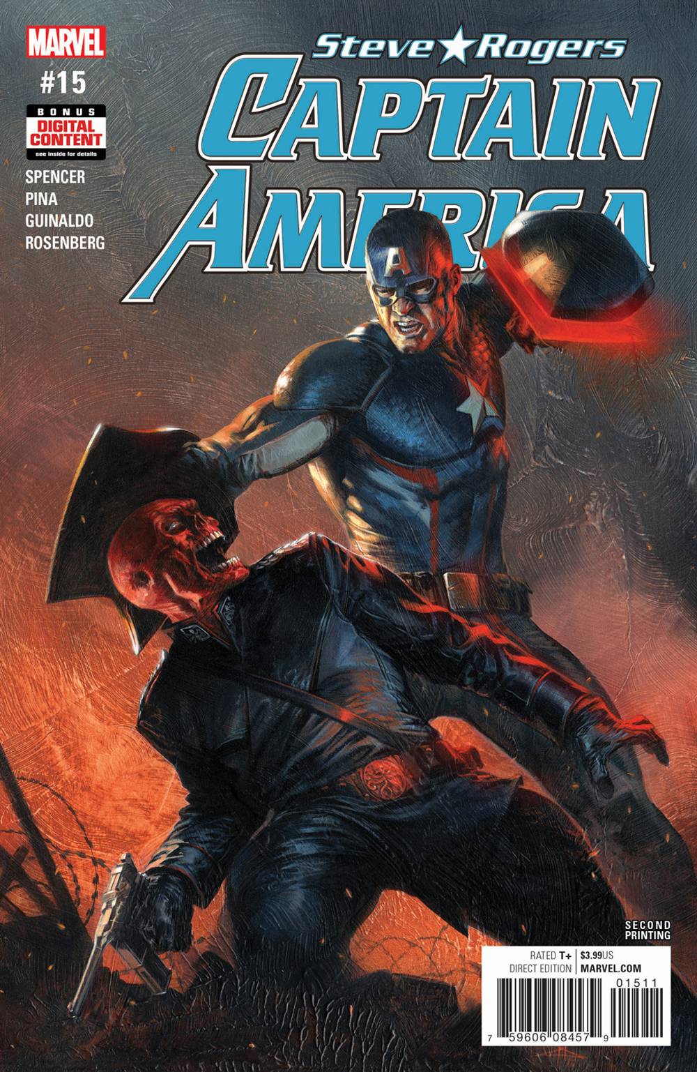 Captain America Steve Rogers #15 2nd Printing Dell Otto Variant (2016)