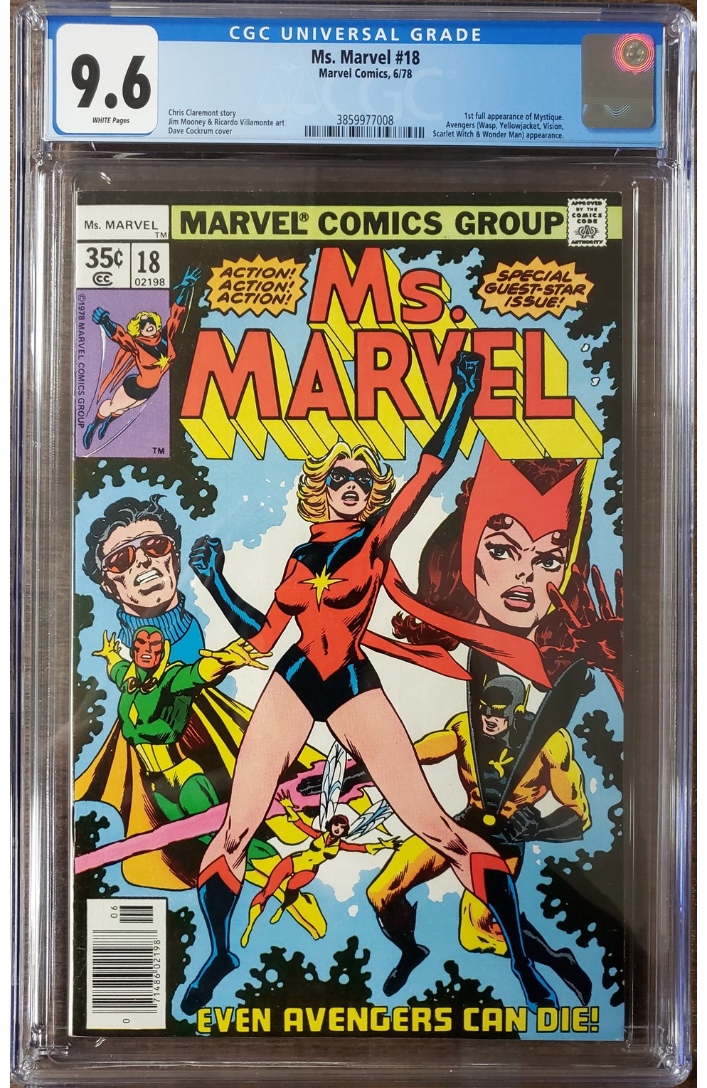 Ms Marvel #18 (Marvel 1978) Cgc 9.6 1st Full Mystique