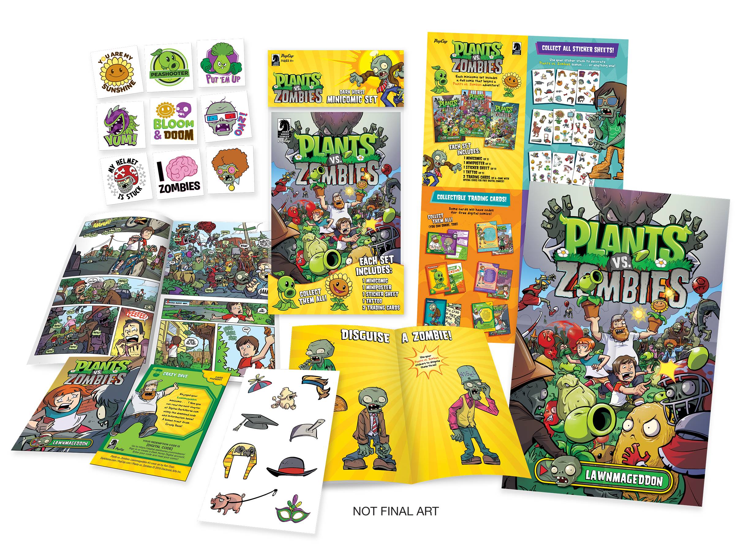 Plants vs. Zombies Comic Book Pack with 3 Figure 