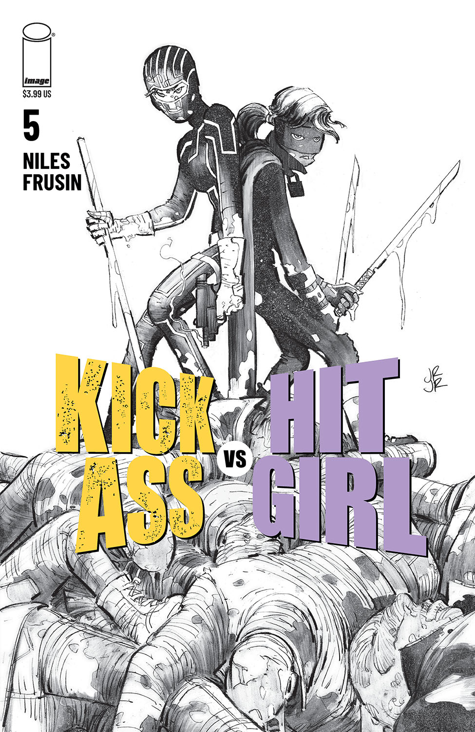 Kick-Ass Vs Hit-Girl #5 Cover B Black & White Romita Jr (Mature) (Of 5)