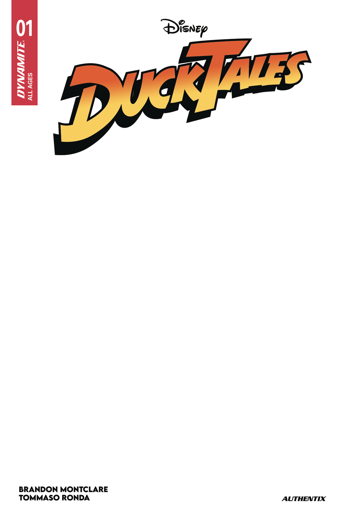 Ducktales #1 Cover H Blank Authentix