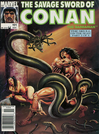 The Savage Sword of Conan #191 [Newsstand] - Vf-