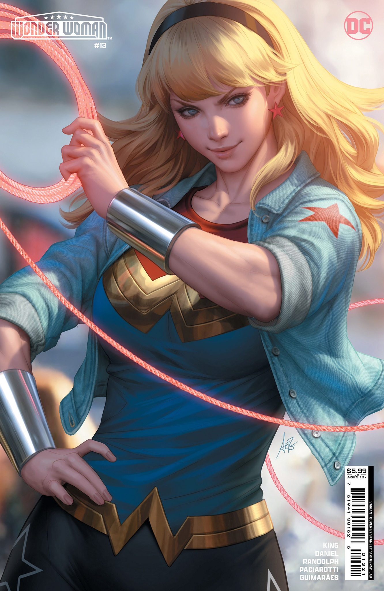 Wonder Woman #13 Cover C Stanley Artgerm Lau Card Stock Variant (Absolute Power)