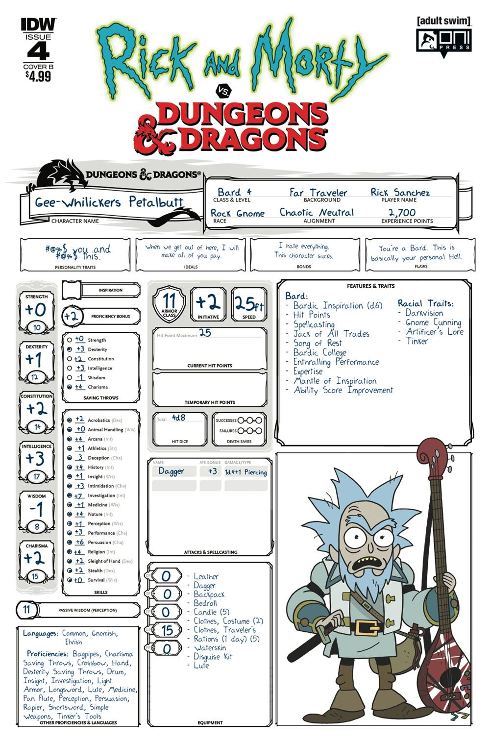 Rick and Morty Vs Dungeons & Dragons #4 Cover B Little (Of 4)