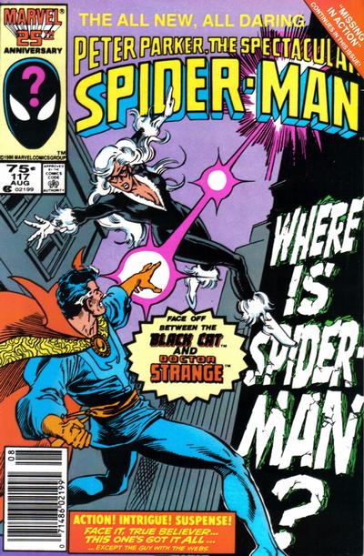 The Spectacular Spider-Man #117 [Newsstand]-Fine (5.5 – 7)