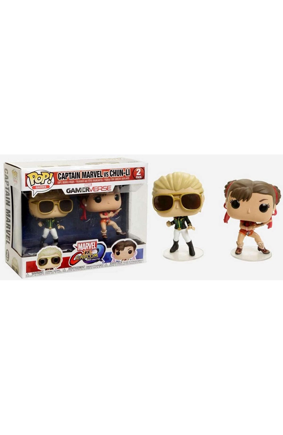 Pop! Vinyl 2-Pack: Capcom Vs. Marvel: Captain Marvel Vs Chun-Li (Player 2) (Exc)