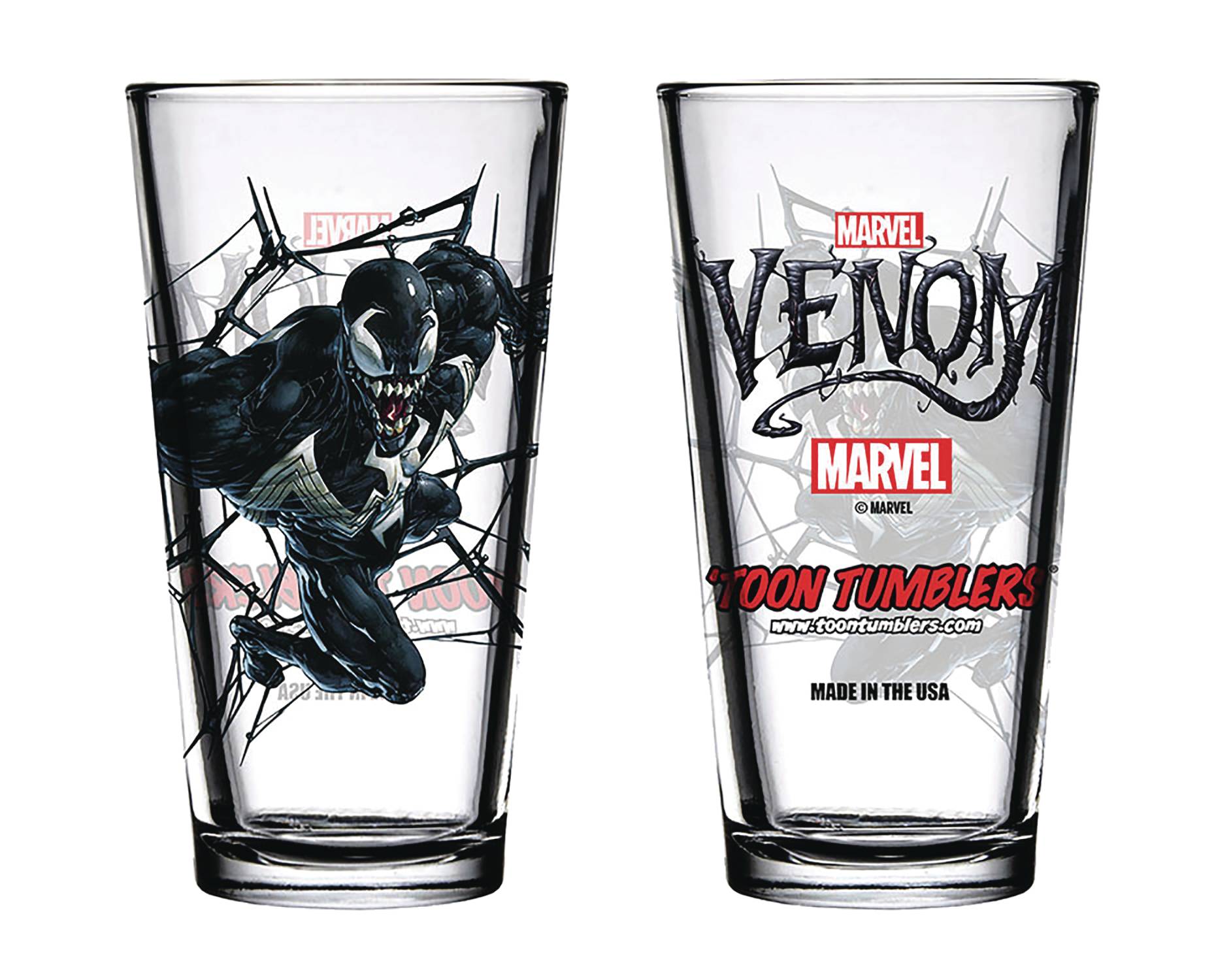 Toon Tumblers Marvel Comic Venom Pint Glass