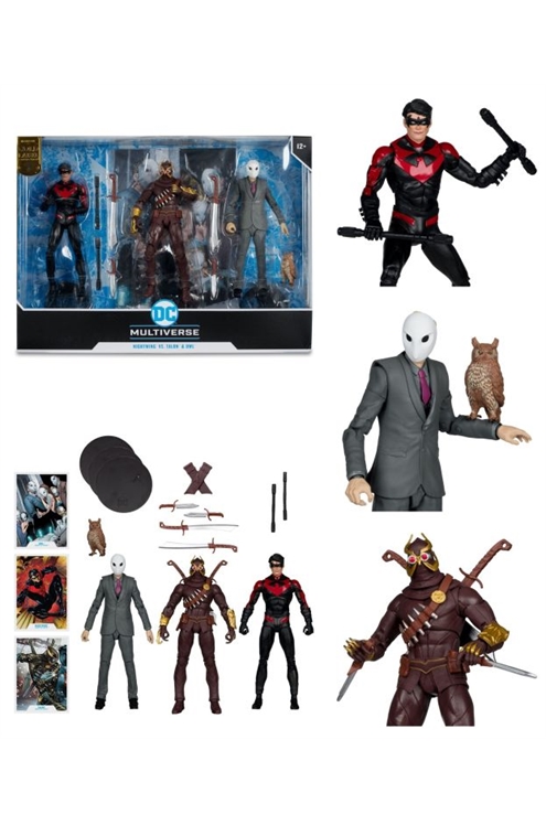 ***Pre-Order*** DC Multiverse 3-Pack Nightwing Vs. Talon & Owl (Gold Label)