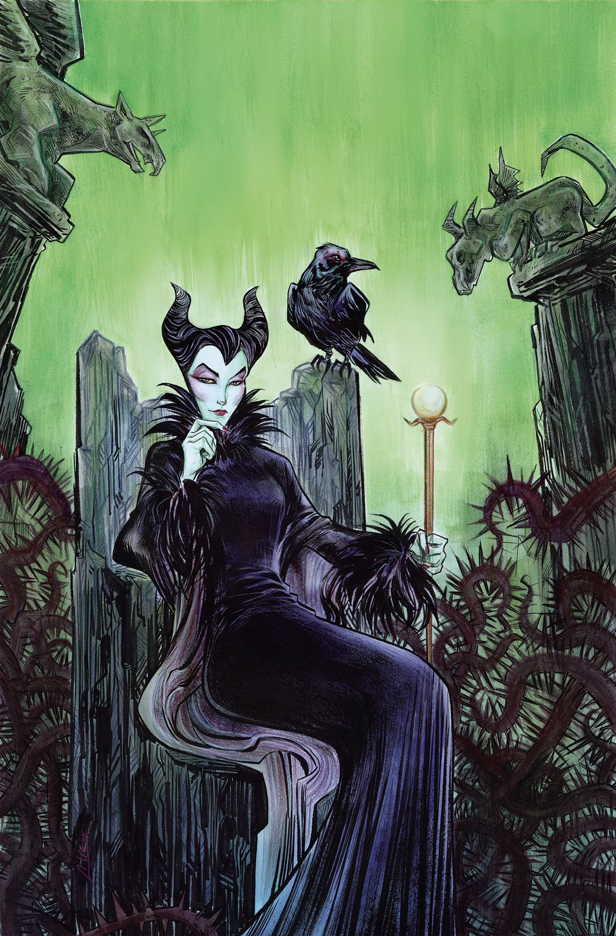 Disney Villains Maleficent #1 Cover O 75 Copy Incentive Lee Virgin
