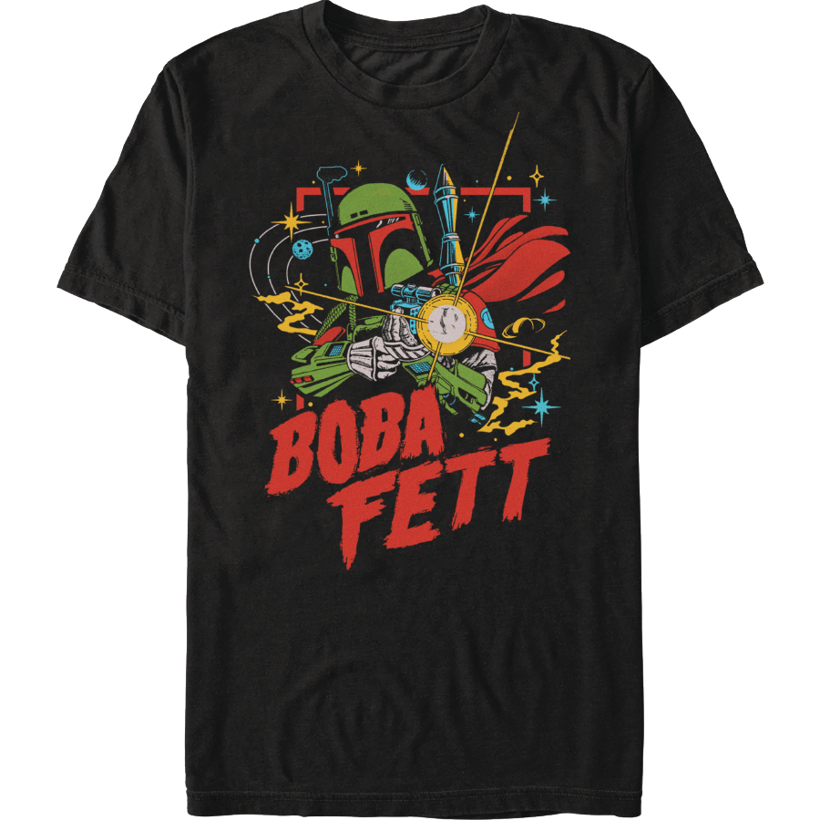 Star Wars Boba Fett Space Retro T-Shirt Small