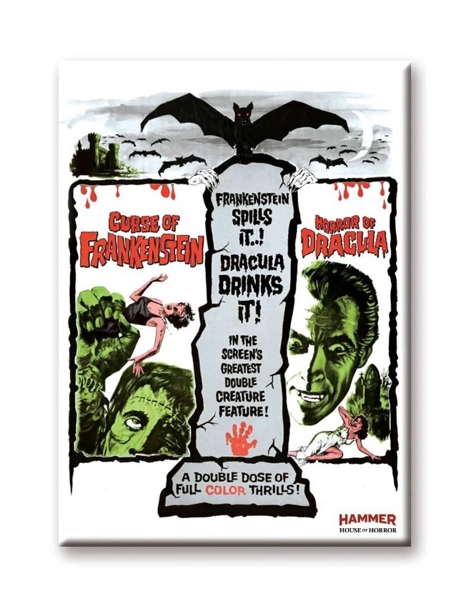 Double Feature Frankenstein And Dracula - Magnet