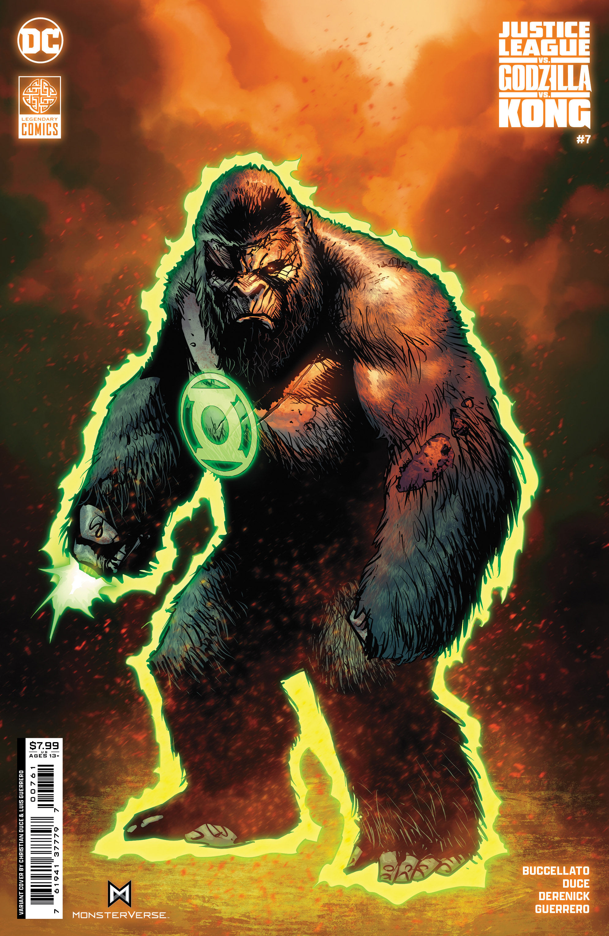 Justice League Vs Godzilla Vs Kong #7 Cover F Christian Duce Kong As GL Foil Variant (Of 7)