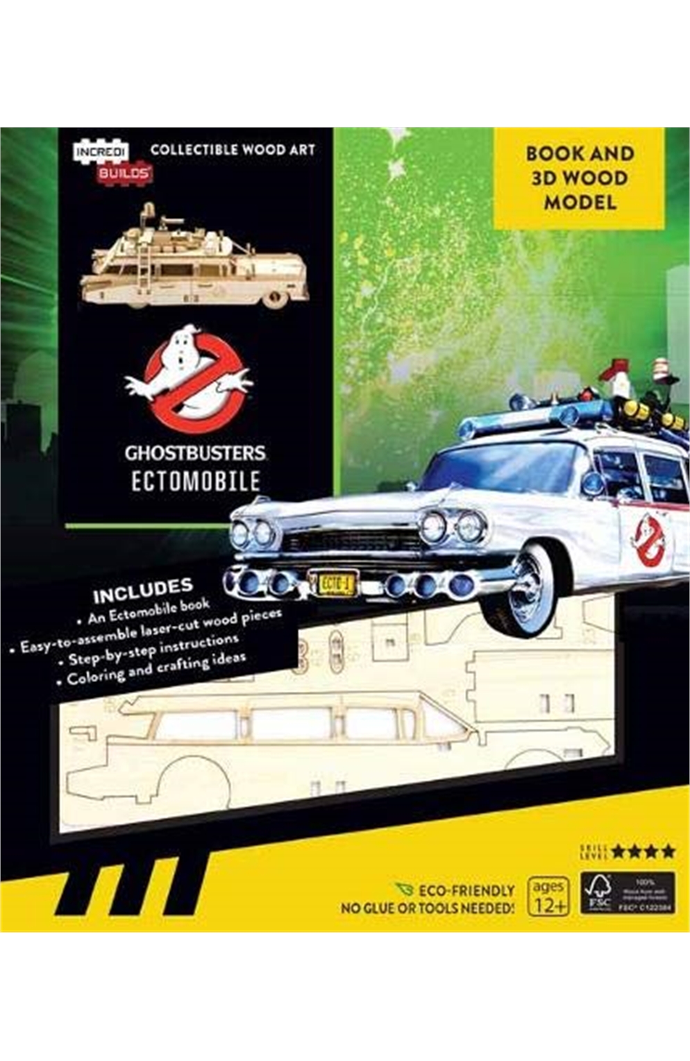 Incredibuilds Ghostbusters Ectomobile 3D Wood Model And Book