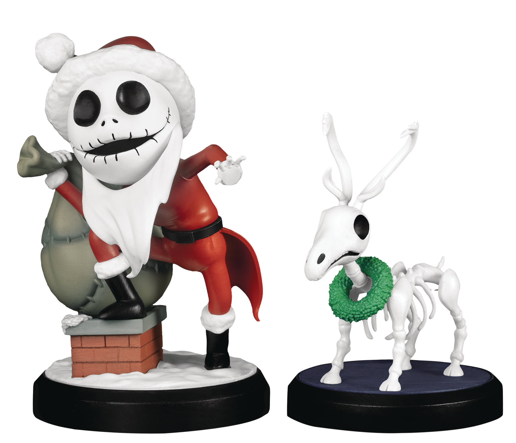 Nightmare Before Christmas Santa Jack & Skeleton Reindeer Gid Mea-40sp
